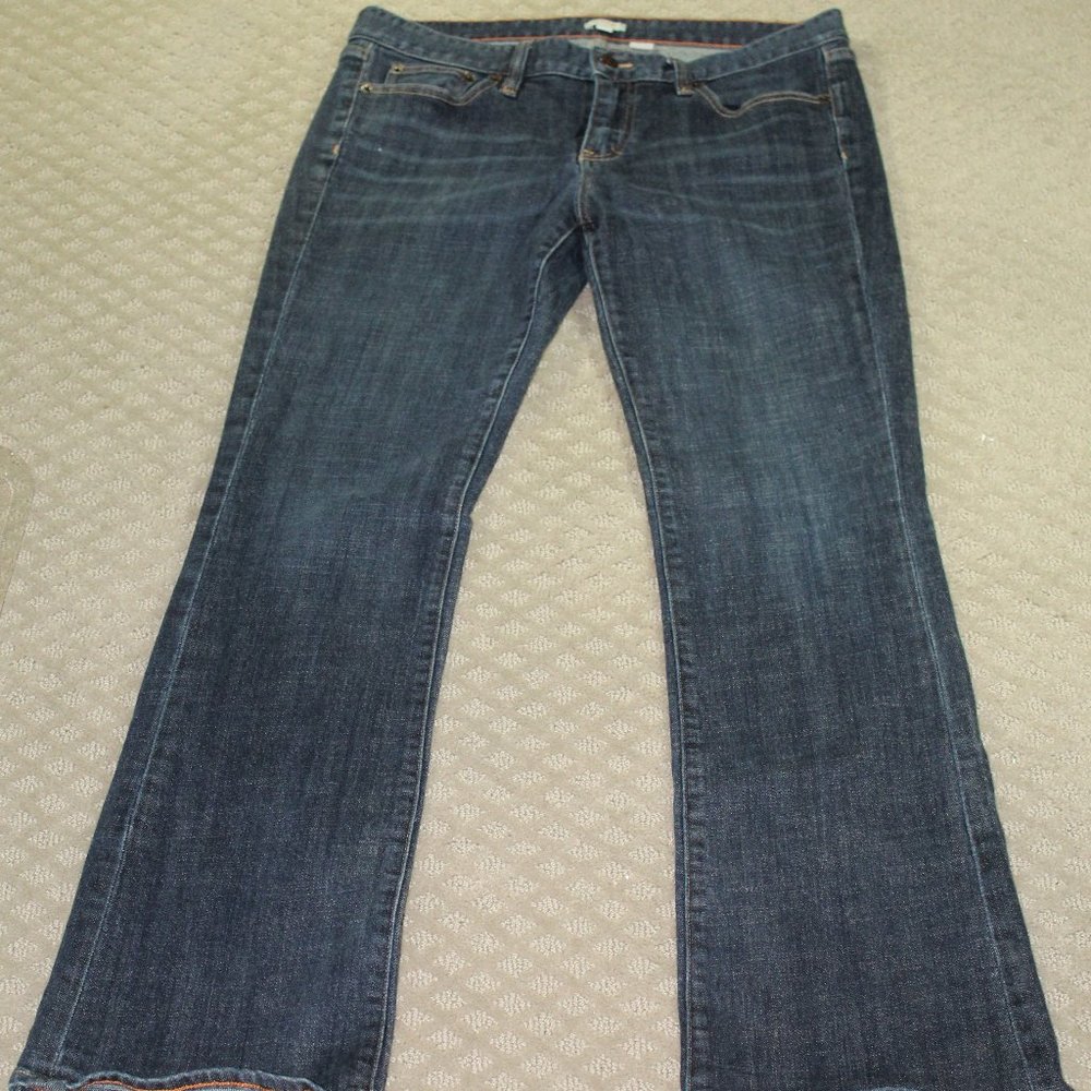 J.Crew Jeans Womens 30R Blue Low Rise Bootcut Stretch Med Wash Denim Style 97488